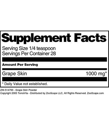 Premium Grape Skin Powder 1 oz - Antioxidant Superfood for Health | International Shipping Available - Buy Online on GoSupps.com