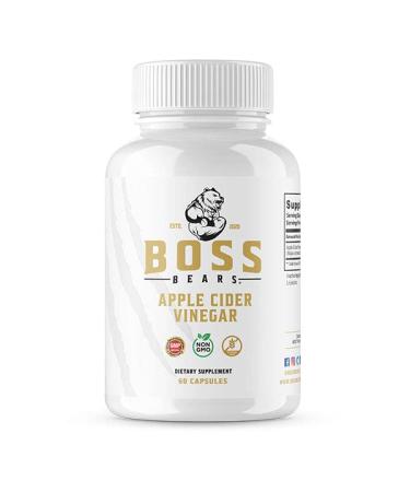 Boss Bears Apple Cider Vinegar Capsules Increases Energy Boost Skin Health Full Gram of ACV per Serving Supports Healthy Gut and Heart Quality Ingredients Zero Calories (30 Servings)