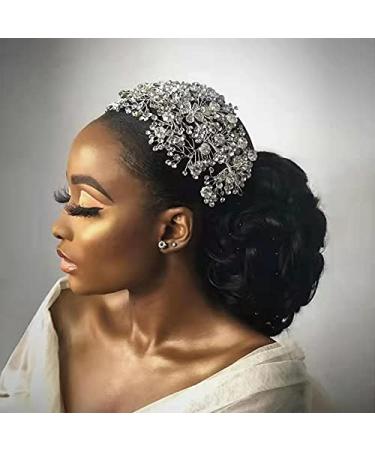ZHENM Wedding Headband for Brides | Rhinestone Bridal Hair Accessory (Silver) - Buy Online on GoSupps.com