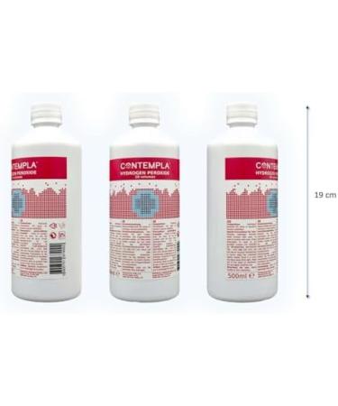 Hydrogen Peroxide CONTEMPLA H2O2 Hydrogen Peroxide 3 Percent 3% 10 Vols 500ml | Pack of 3 - Buy Online on GoSupps.com