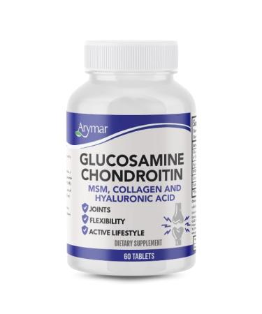 Arymar Glucosamine Chondroitin MSM Collagen & Hyaluronic Acid Supplement 60 Tablets