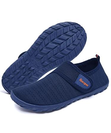Racqua Boy's Girl's Kids Water Shoes Aqua Lightweight Quick Dry Barefoot Water Park Swim Shoes(Little Kid/Big Kid) 6 Big Kid Hdk1601-blue/Orange