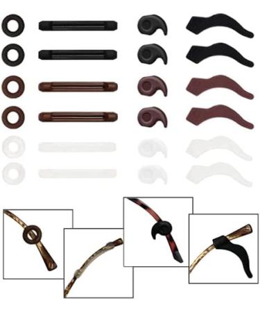 16 Pairs Anti-Slip Silicone Nose Pads for Glasses | Soft Ear Hooks & Pads for Sports Sunglasses & Reading Glasses - Black & Transparent - Buy Online on GoSupps.com