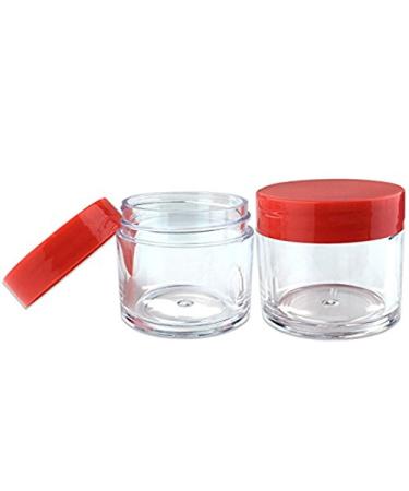 Beauticom 12 Piece Acrylic Round Clear Jars - 1 oz Creams Lotions Cosmetics Ointments | USA Made Flat Top Lids - Buy Online on GoSupps.com