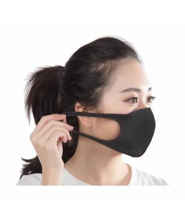 Reusable Face Mask Black Polyester/Spandex Adult