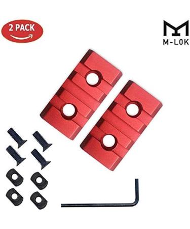 Red Aluminum 3-Slot Mlok Picatinny Rail Set (2 Pieces) - Buy Online on GoSupps.com