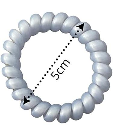 Spiral Hair Bands Plastic Hair Coil Ties Ponytail Bunches Holder Cord Bobbles for Women Girls Pastel Pearl 5pc Set - Buy Online on GoSupps.com