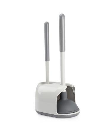 Toilet Plunger and Brush Set, 2 in 1 Toilet Bowl Brush Plunger with Holder Combo Caddy Stand for Bathroom Cleaning 1 Pcs