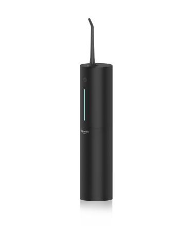 Bigsmile Black Mini Water Flosser Magnetic Wireless Charge for Shower Travel Cordless Oral Irrigator for Kid Sensitive Gums Braces Tonsil Stone Famous Dentist Recommend(Black) portable Black