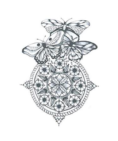 SanerLian Butterfly Temporary Tattoo Sticker Set - 12 pcs, Body Art for Women/Girls, Chest/Back/Arm Fake Tattoo, Moth Insect Design 10.5X6cm - Buy Online on GoSupps.com
