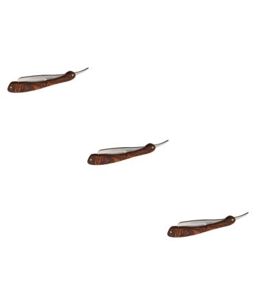 Minkissy 3 pieces of stainless steel blades holder ears holder eyebrow razor stainless steel razor folding razor hairdressing shop blade holder bare turmoil blade holder for at home