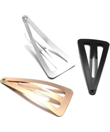 Hair Clips 10 pieces/batch silver black gold metal snap clip hairpin geometric triangle hairpin metal accessories Blue Hair Clips (Size : Noir) - Buy Online on GoSupps.com