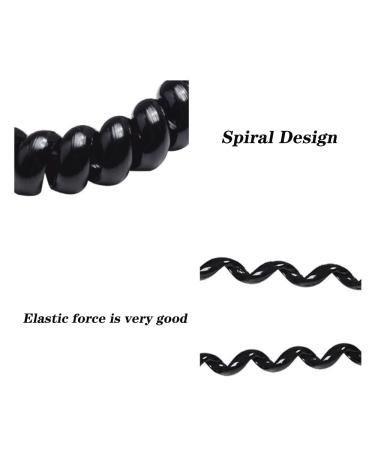 4-Piece Spiral Hair Tie Set | Elastic & Stretchy Bands for Girls & Women | Telephone Cable Hair Accessories for Thick Hair - Buy Online on GoSupps.com