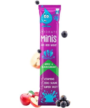 ViDrate Minis Apple & Blackcurrant Flavour Sugar Free Electrolyte Powder - 20 Vegan Friendly Hydration Sachets - Buy Online on GoSupps.com