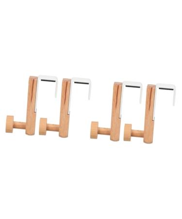 GLEAVI 4 Pcs Door Hook Heavy Duty Clothes Rack Wooden Coat Hangers Hanging Door Hangers Wrought Iron Robe 7.5x5cmx2pcs Whitex2pcs