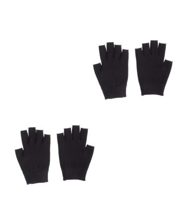 minkissy 2 Pairs Moisturizing Gloves Black Gloves Mositurizing Glove Mositurizing Fingerless Glove Gel Gloves Hydrating Glove Spa Glove Whitening Glove Simple Apparel