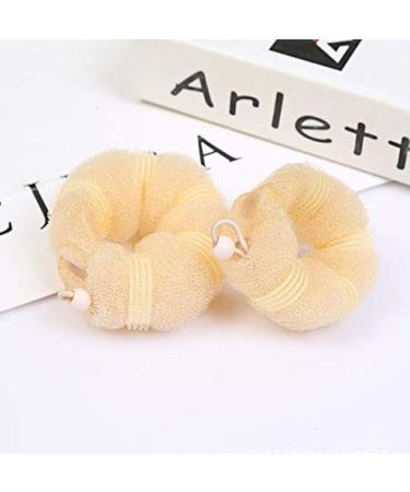 Set of 2 Beige Magic Hair Styling Donut Bun Rings for Women and Girls - 1 Large + 1 Small - Buy Online on GoSupps.com