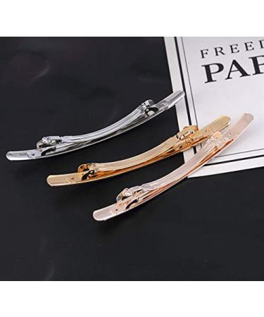 Rose Gold Slim Metal French Barrettes Hair Clips for Styling - Hairdresser Salon Hairpins - Buy Online on GoSupps.com