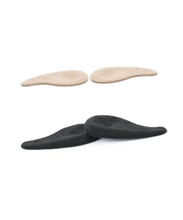 FOMIYES 2 Pairs Half Heel Insoles Fashion Shoe Pads Practical Insoles Chic Shoe Pads Heel Correction Insole Black 10*5.5cm