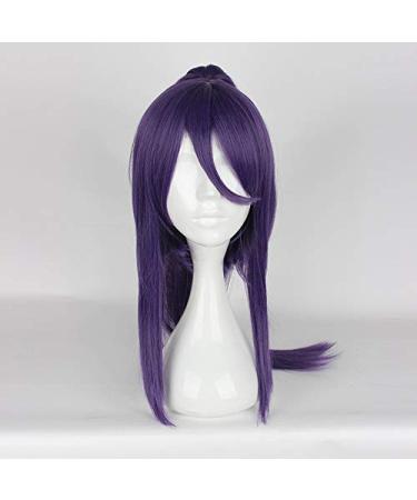 Wig for Ensemble Stars Souma Kanzaki Cosplay Wig Medium Long Synthetic Hair Wig Anime Wig Unisex Party Wig Purple Claw Clip Ponytail