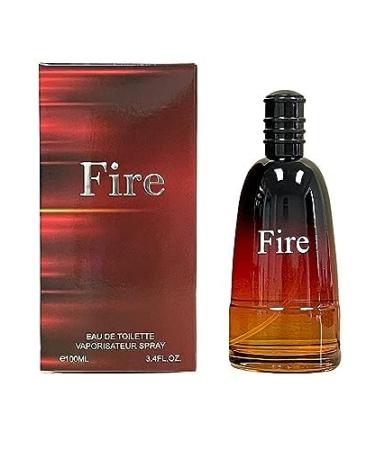 Fire Cologne for Men (Inspired by Fahrenheit) 3.4oz/100ml Natural Spray Long Lasting Smell