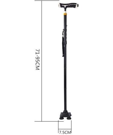 MNBHUYRD Walker Adjustable Crutches (71-95Cm) Big Four-Leg Design More Non-Slip and Stable with LED Night Vision Light 10-Level Height Adjustment Crutches Hello Independence - Buy Online on GoSupps.com