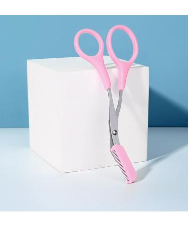 Professional Eyebrow Scissors & Trimmer for Precision Shaping | Non-Slip Grip Beauty Tool for Men & Women - Pink - Buy Online on GoSupps.com