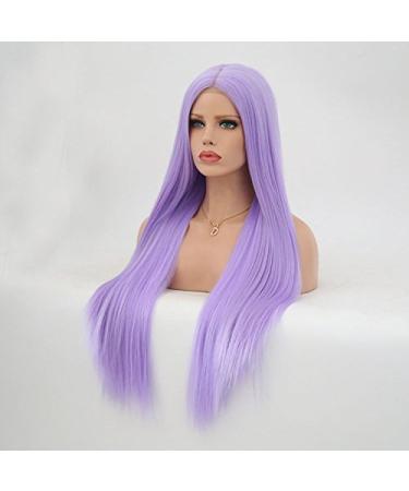 Rainbow Snow Purple Synthetic Lace Front Wig - Lavender Purple Hair with Baby Hair for Women | Long & Natural Heat-Resistant Cosplay Wig - Buy Online on GoSupps.com