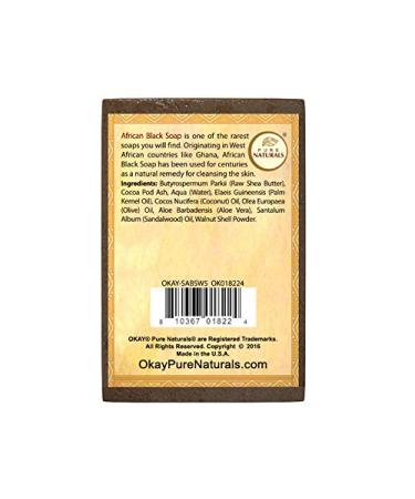 OKAY Pure Naturals African Black Soap Sandlewood 5.5oz - Premium Natural Skincare for All Skin Types - Shop Internationally - Buy Online on GoSupps.com