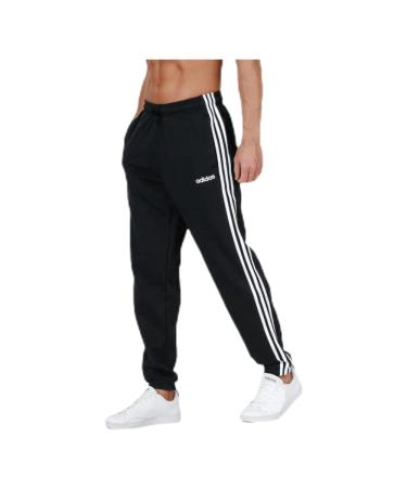 adidas Men's Essentials 3-Stripes Tapered Jogging Pants Black White 078 L