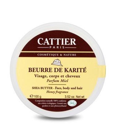 Cattier Beurre de Karit Parfum Miel Bio 100g pour Peau Normale Peau S che Tr s S che