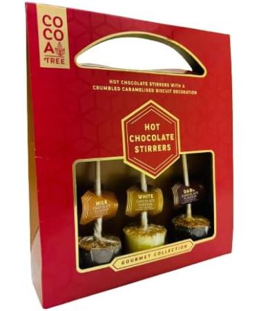Hot Chocolate Stirrers With A Crumbled Caramelised Biscuit Decoration Pack With Milk Chocolate Stirrer White Dark Chocolate - Buy Online on GoSupps.com