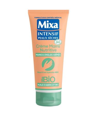 MIXA - Cr me Mains et Ongles Bio Hydratation Intensive pour Peaux S ches - 100ml - Lot De 3