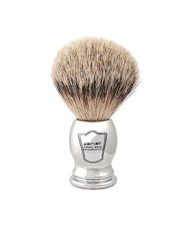 Parker Safety Razor 100% Silvertip Badger Bristle Shaving BrushChrome Handle with 3-Band-Silvertip Badger Hair Bristles  Extra Dense and Soft Bristles Parker Shaving Brush Stand Included