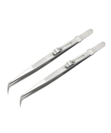 Dressoos 2-part set stainless steel handcrafted tweezers jewelry tweezers Professional tweezers Space tweezers.