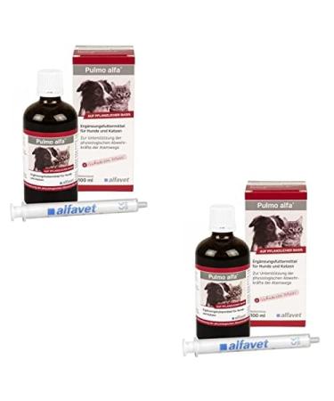 Alfavet Pulmo Alfa double pack juice to support the respiratory tract of dog and cat supplementary feed 2 x 100ml with dosing syringe