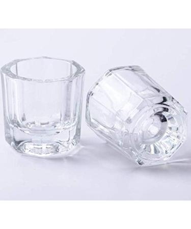 ericotry 2 Pieces Glass Nail Dappen Dish with Stainless Steel Lid Clear Nail Art Acrylic Liquid Powder Dappen Dish Bowl Glass Crystal Cup Nail Art Tools - Buy Online on GoSupps.com