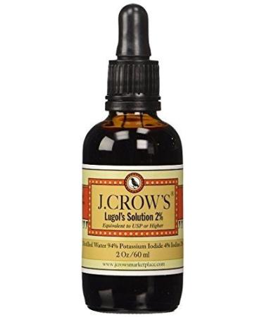 J.CROW'S Lugol's Iodine Solution(2 oz.) Single Pack(1 bot.) + Free Additional J. Crow's Dropper