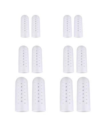 12 PCS Silicone Toe Protector Big Toe Protector Non-Perforated Extra Strong Design Breathable Sleeve Bunion Pads Big Toe Guards for Protection of Ingrown Toenails Corns Calluses Blisters