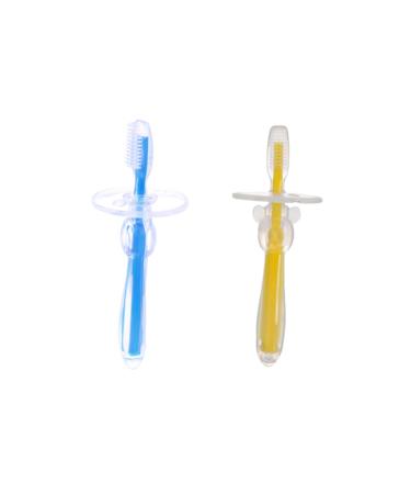 Goohochy 2st toothbrush made of silicone toothbrushes for children toothbrush baby finger toothbrush pite ring toy training toothbrush bristles toothbrush earth colors lip gloss newborn
