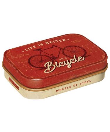 Nostalgic-Art Retro Pillendose 4 x 6 x 1.6 cm life is Better on a Bicycle-gift idea for cyclists with peppermint drages vintage design - Buy Online on GoSupps.com