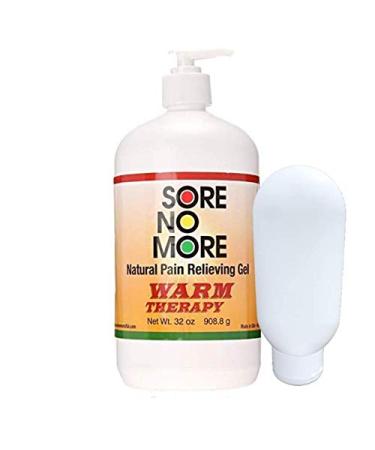 Sore No More Warm Therapy Gel with Free Travel Bottle - 32Oz