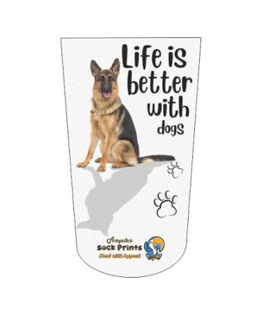 Heal with Appeal Amputee stump sock German Sheppard Sits Tall 3Ply stump sock