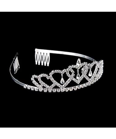 Frcolor Wedding Prom Bridal Tiara Crown Headband Crystal Heart Shape Princess Crown - Buy Online on GoSupps.com