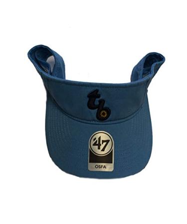 '47 Brand Clean Up Visor Hat - MLB Golf Cap, Velcro Adjustable One Size Tampa Bay Rays - Columbia Blue