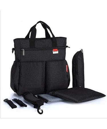 Insular Waterproof Diaper Bag with Changing Mat - Chic Multifunctional Mummy Shoulder Bag in Black - Buy Online on GoSupps.com
