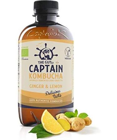 The Gutsy Captain Kombucha - Kombucha Tea Certified Organic - Natural Fermented Probiotic Drink Raw and Vegan - 8 x 400ml (MixBox) - Buy Online on GoSupps.com