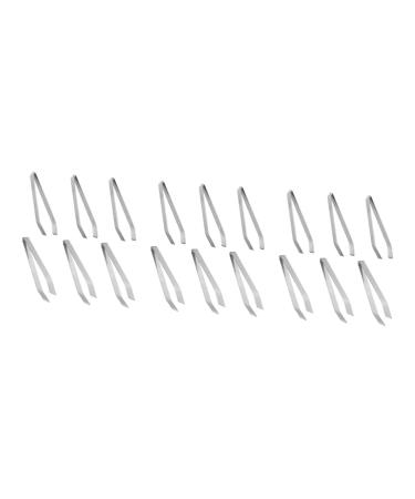minkissy 18pcs pliers tweezers herringbone clip made of metal household hotel supplies 11X2.3cmx3pcs silverx3pcs