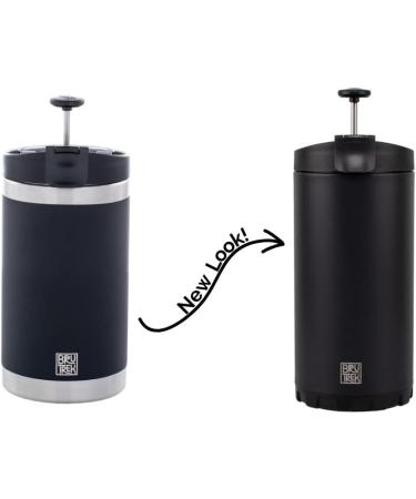 BruTrek Steel Toe 3.0 Travel Coffee Press - 20 fl.oz On The Go French Press - No Spill Lid, Double Wall Insulated - Stays Hot for Hours - Obsidian Black - Buy Online on GoSupps.com