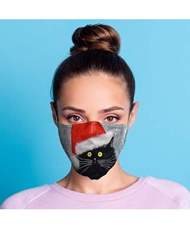 Kim Haskins Christmas Black Cat Reusable Face Covering - Large XMASK75L